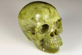 Realistic, Polished Jade (Nephrite) Skull #199608-1